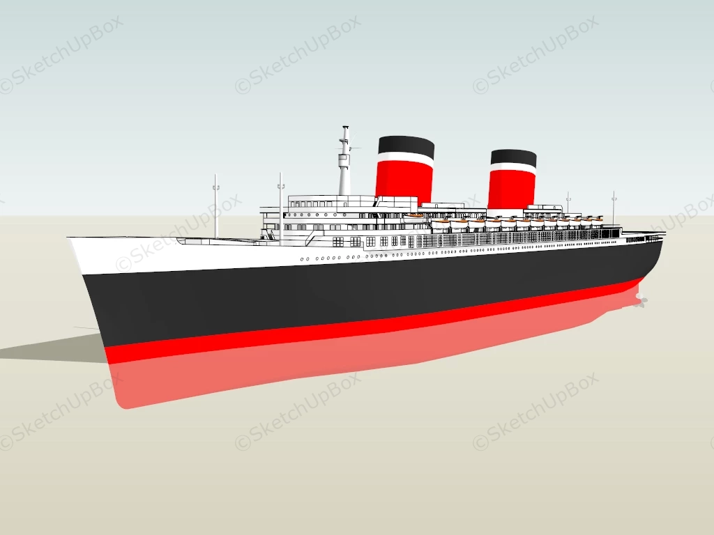 Old Time Cruise Ship sketchup model preview - SketchupBox