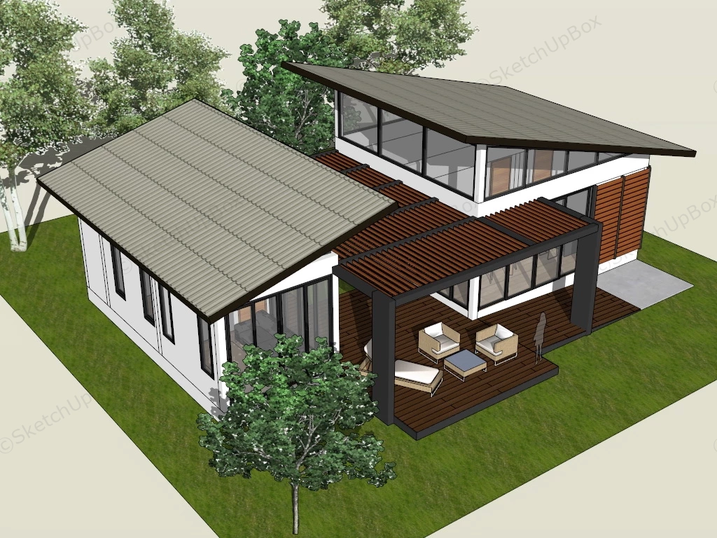 Modern Holiday Cottage sketchup model preview - SketchupBox