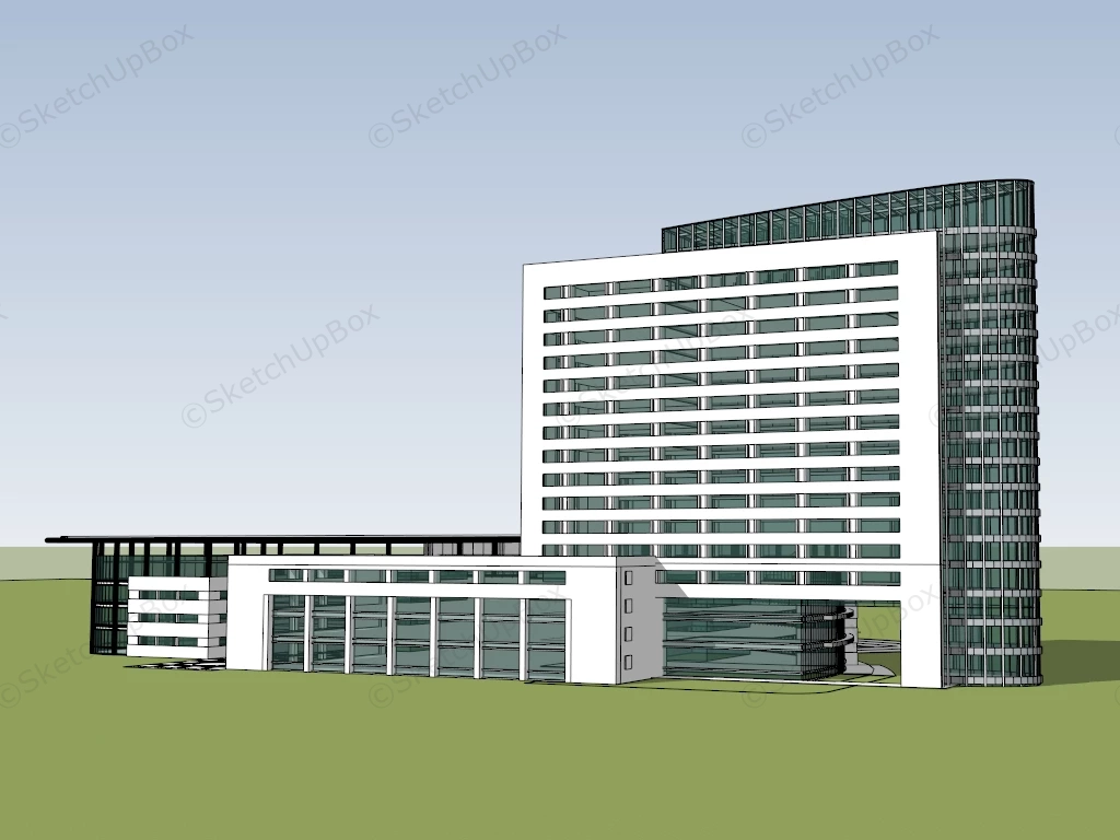 Modern Hospital Architecture Concept sketchup model preview - SketchupBox