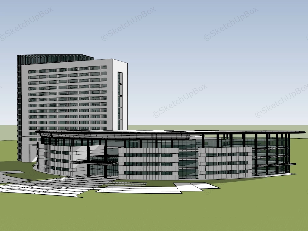 Modern Hospital Architecture Concept sketchup model preview - SketchupBox