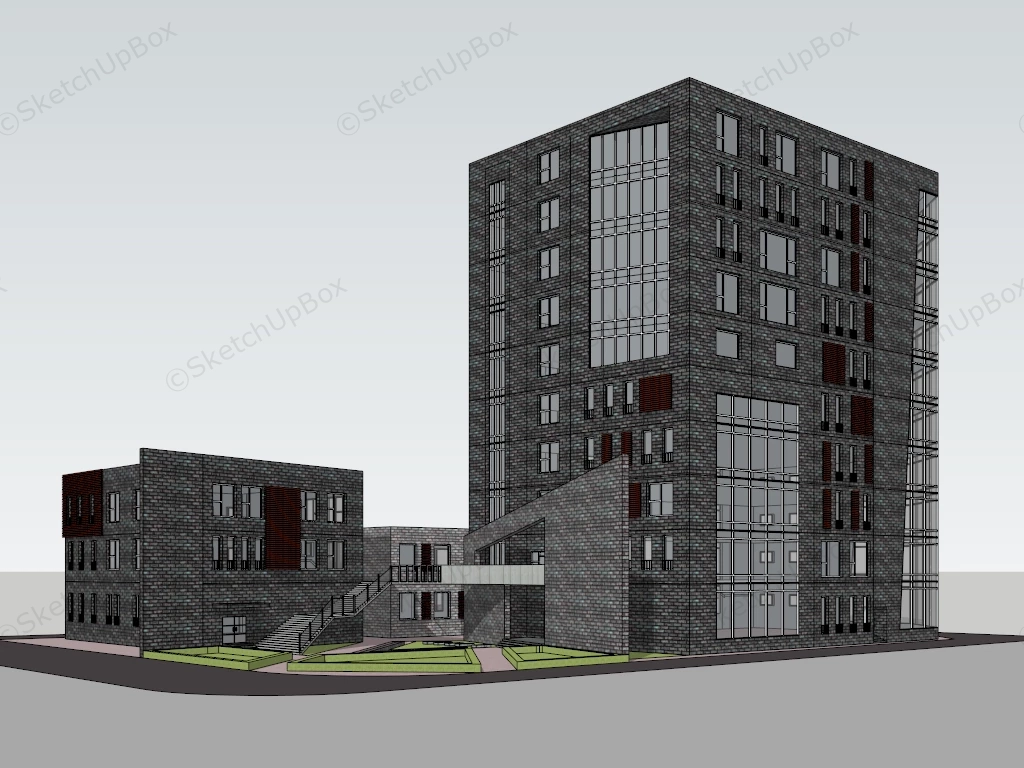 City Apartment Exterior sketchup model preview - SketchupBox