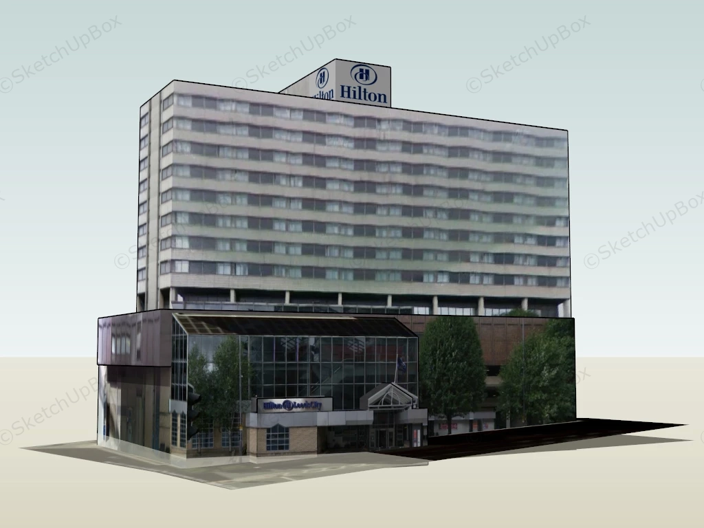 Hilton Leeds City Hotel sketchup model preview - SketchupBox