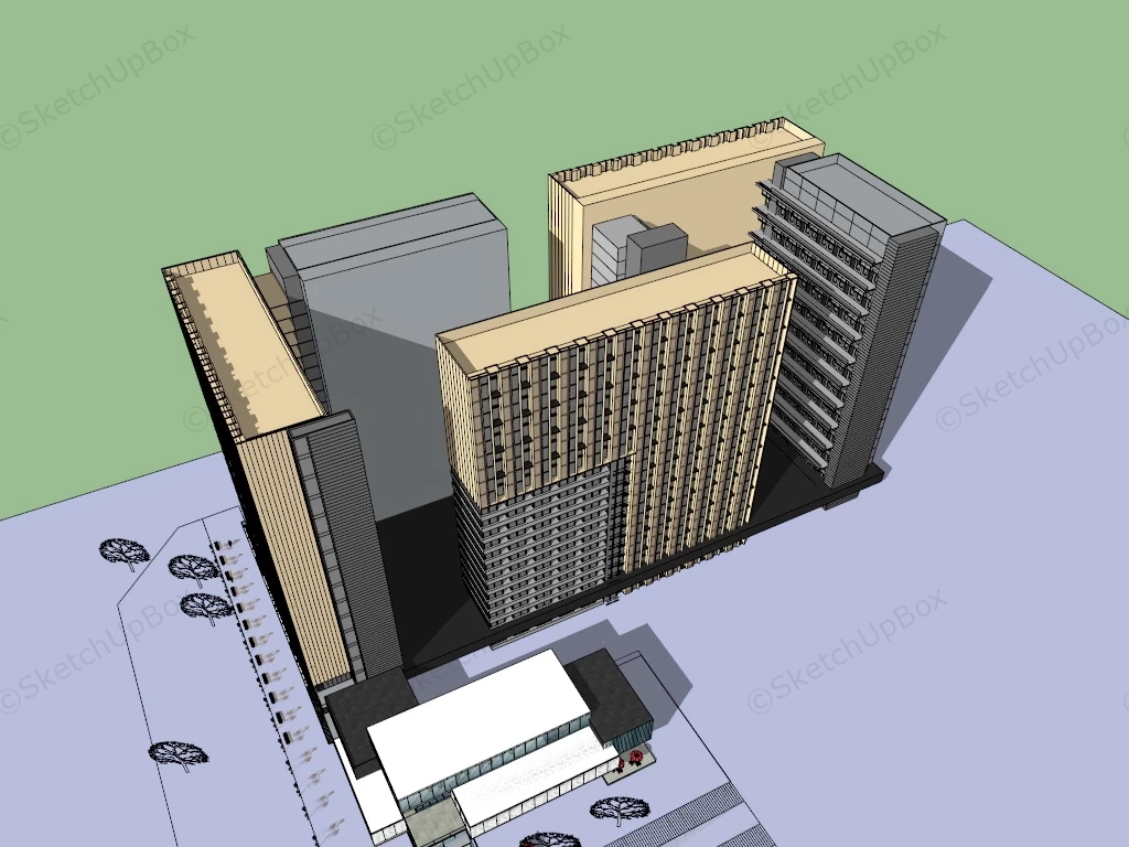 Commercial And Office Complex sketchup model preview - SketchupBox