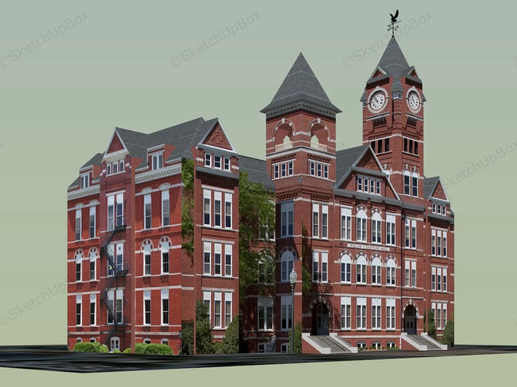 Samford Hall Auburn University sketchup model preview - SketchupBox