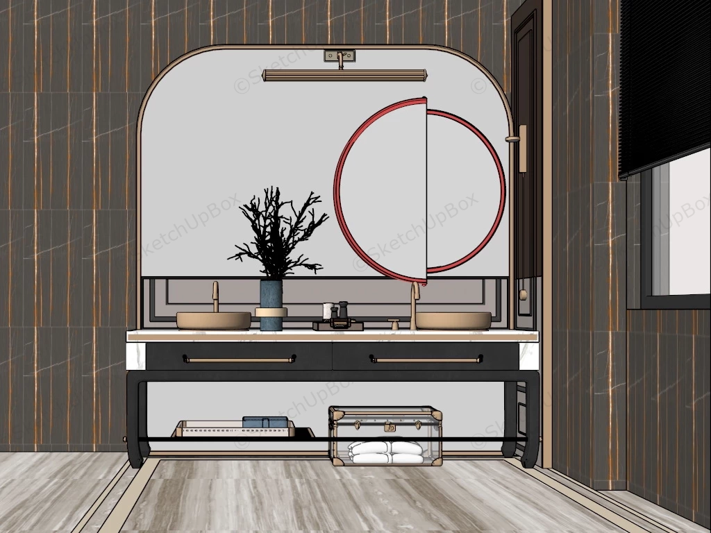 Stylish Bathroom Vanity sketchup model preview - SketchupBox