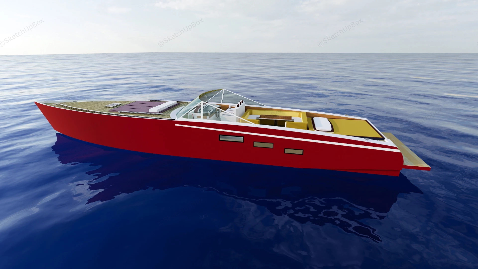 High Speed Boat sketchup model preview - SketchupBox