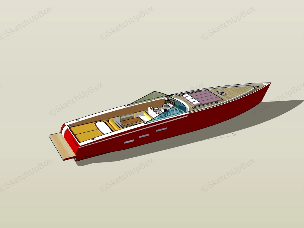 High Speed Boat sketchup model preview - SketchupBox