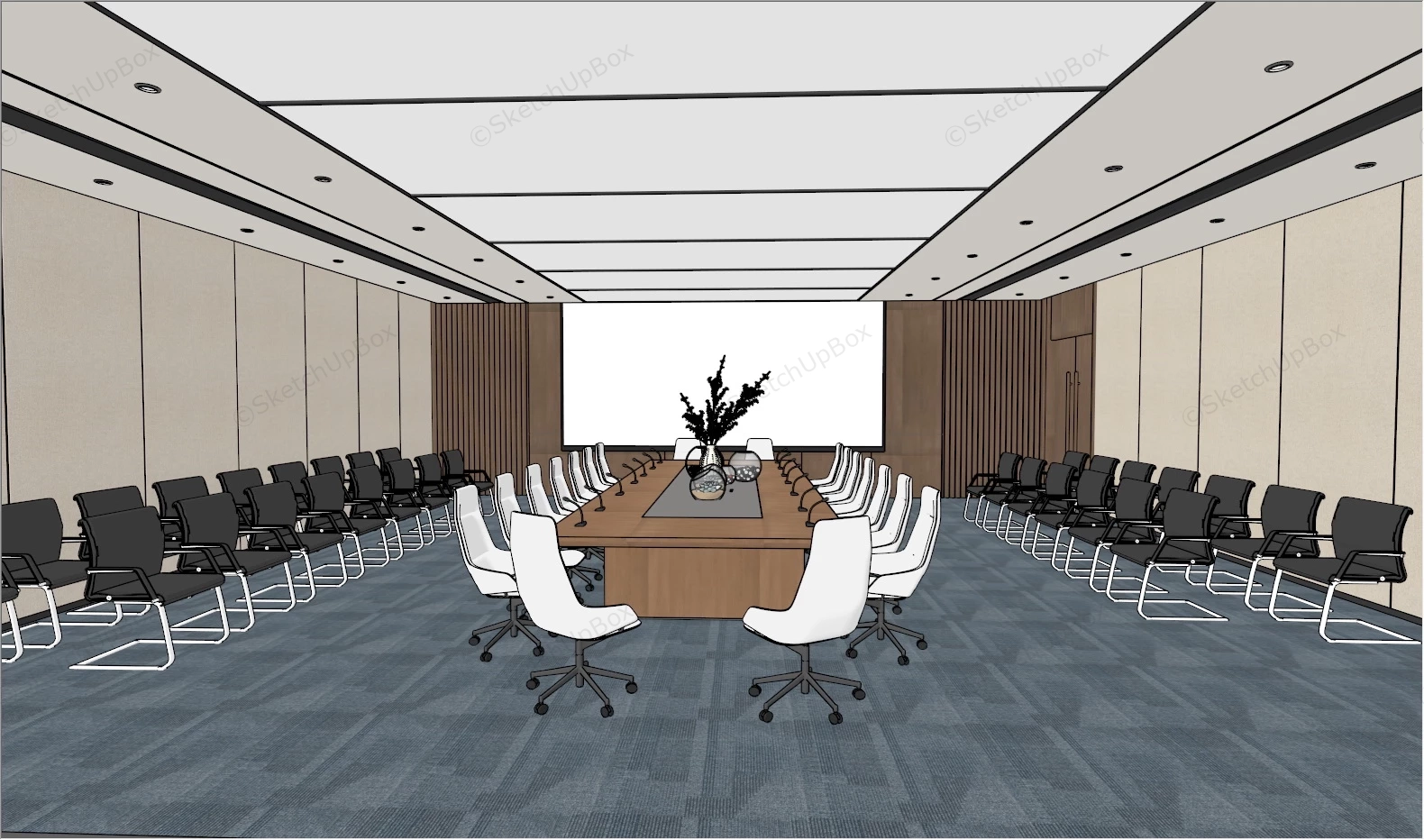 Large Conference Room Design sketchup model preview - SketchupBox