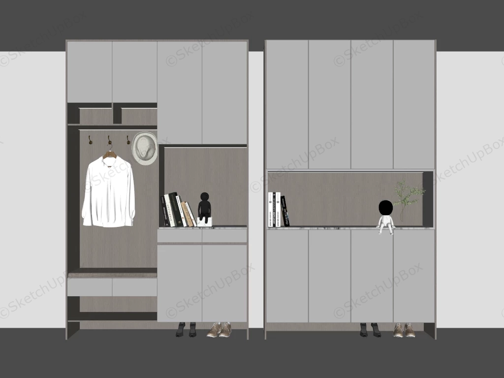 Tall Entryway Cabinets Design sketchup model preview - SketchupBox