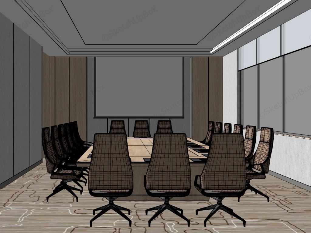 Conference Room Table Design sketchup model preview - SketchupBox