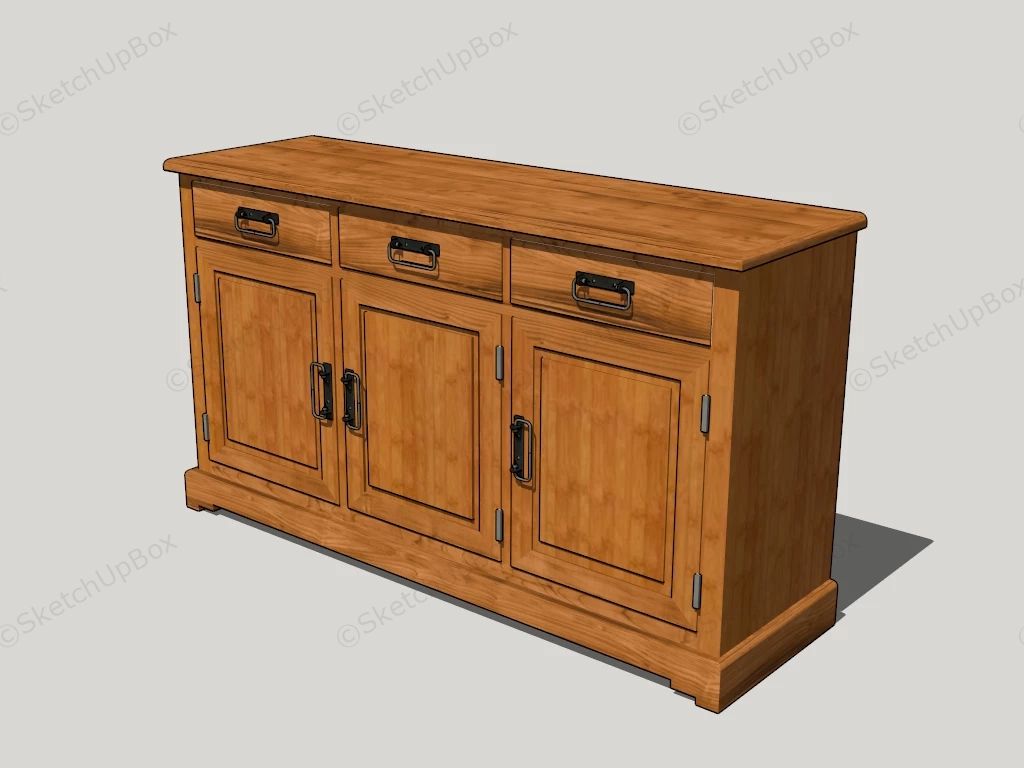 Classic Wood Sideboard sketchup model preview - SketchupBox