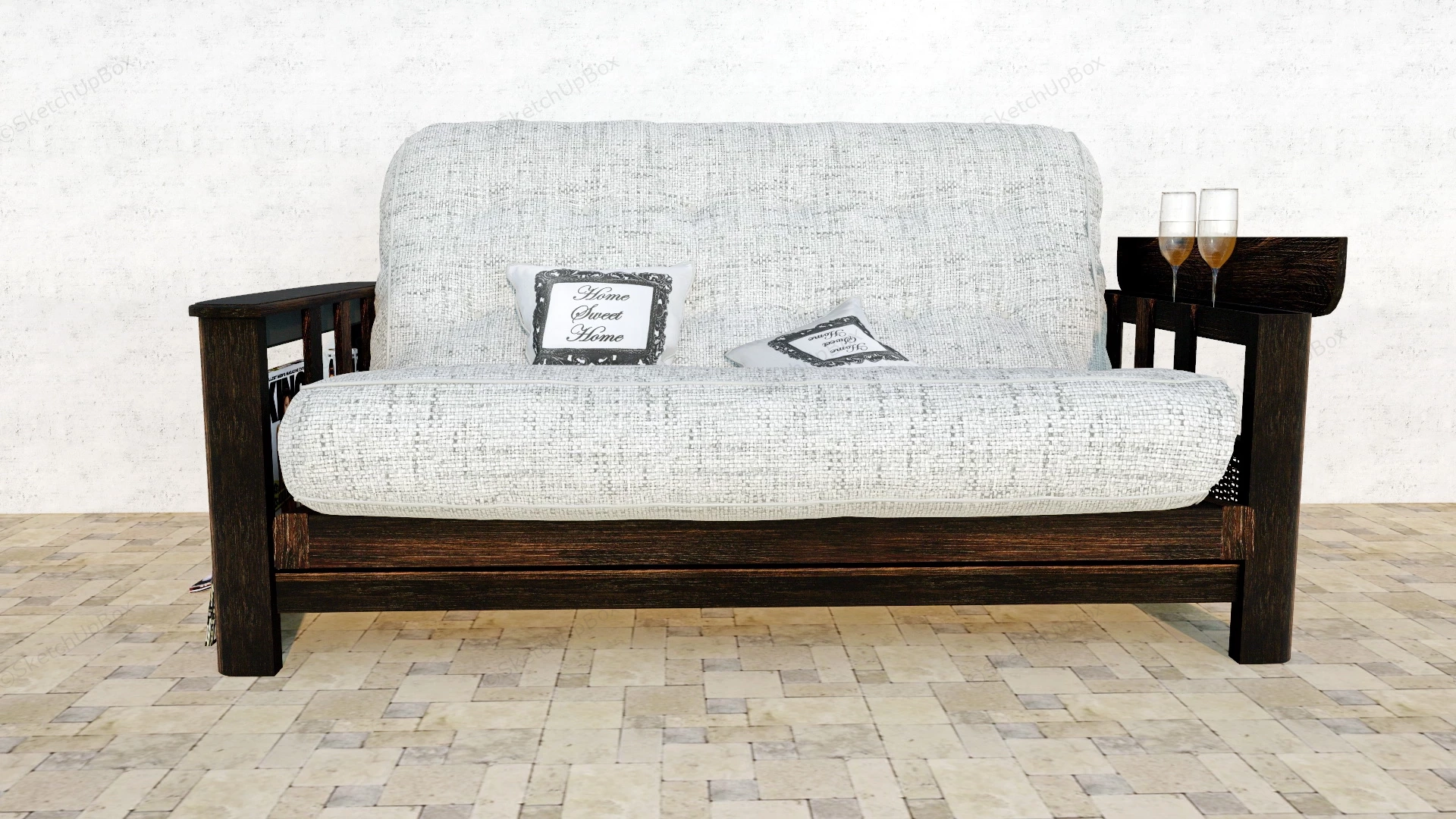 Rustic Loveseat Sofa sketchup model preview - SketchupBox