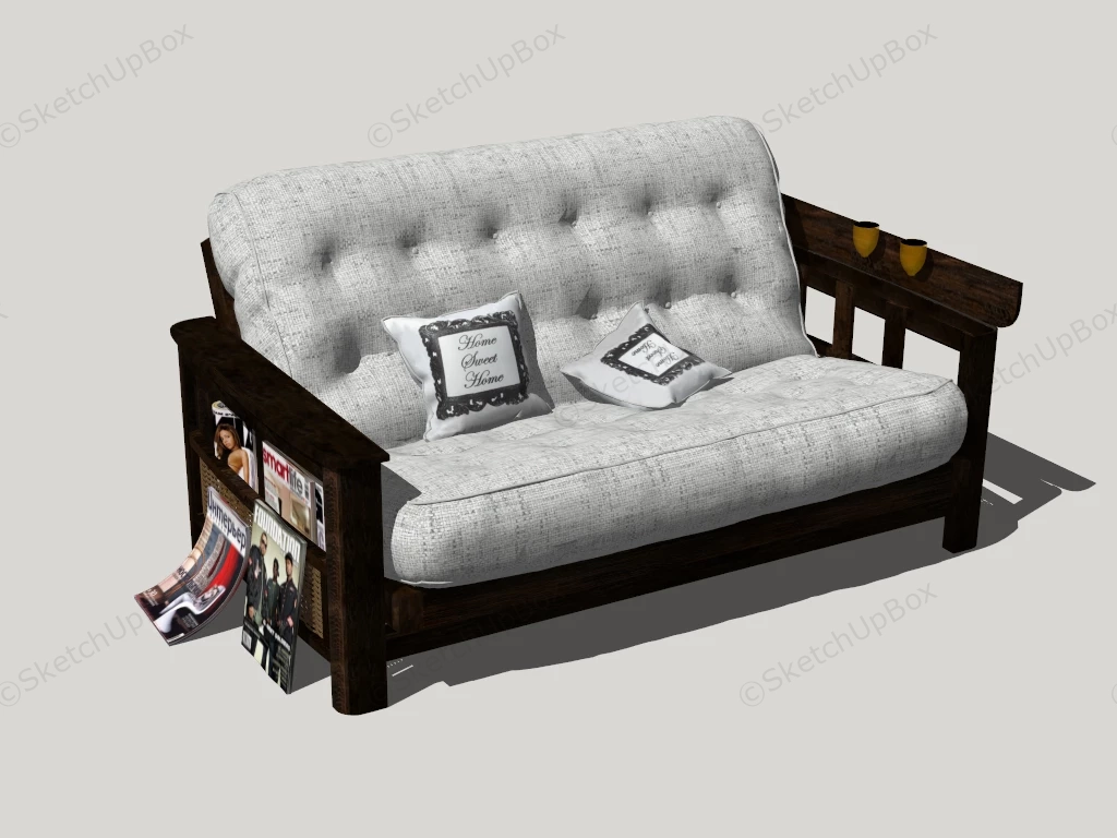 Rustic Loveseat Sofa sketchup model preview - SketchupBox