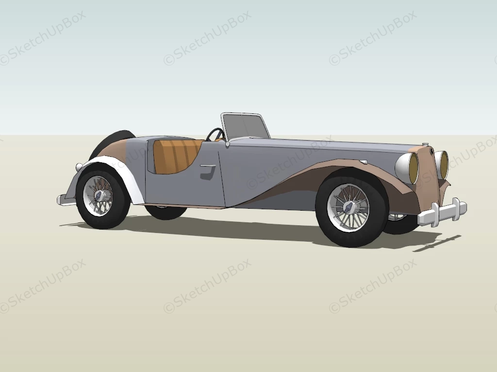 MG Classic Car sketchup model preview - SketchupBox