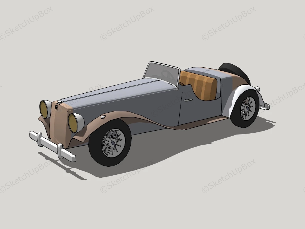 MG Classic Car sketchup model preview - SketchupBox