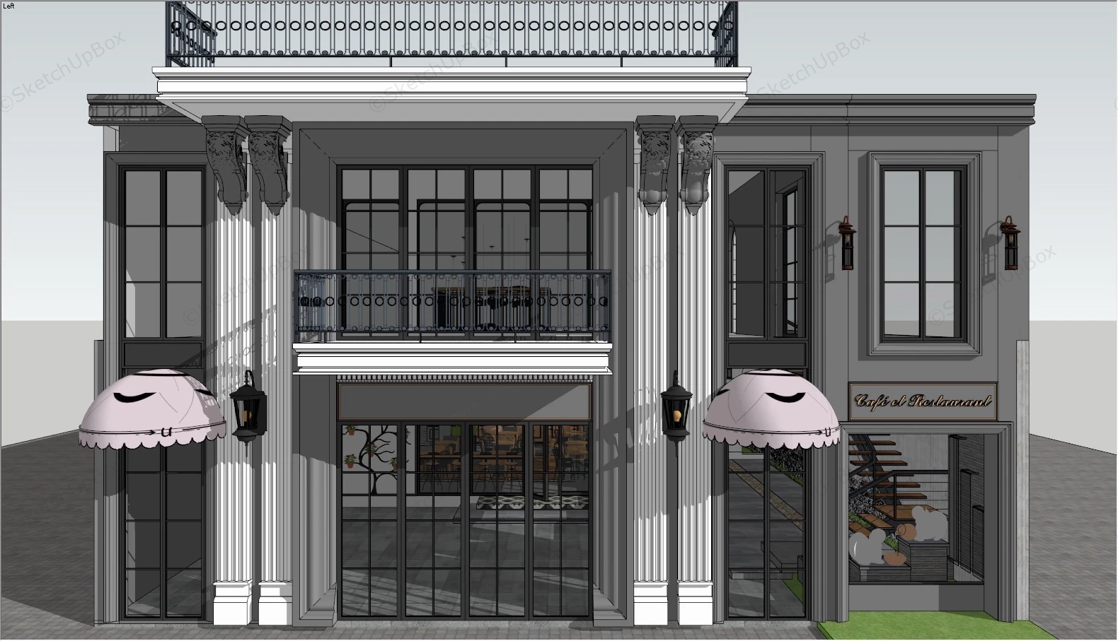 Relaxing Coffee Shop Design sketchup model preview - SketchupBox