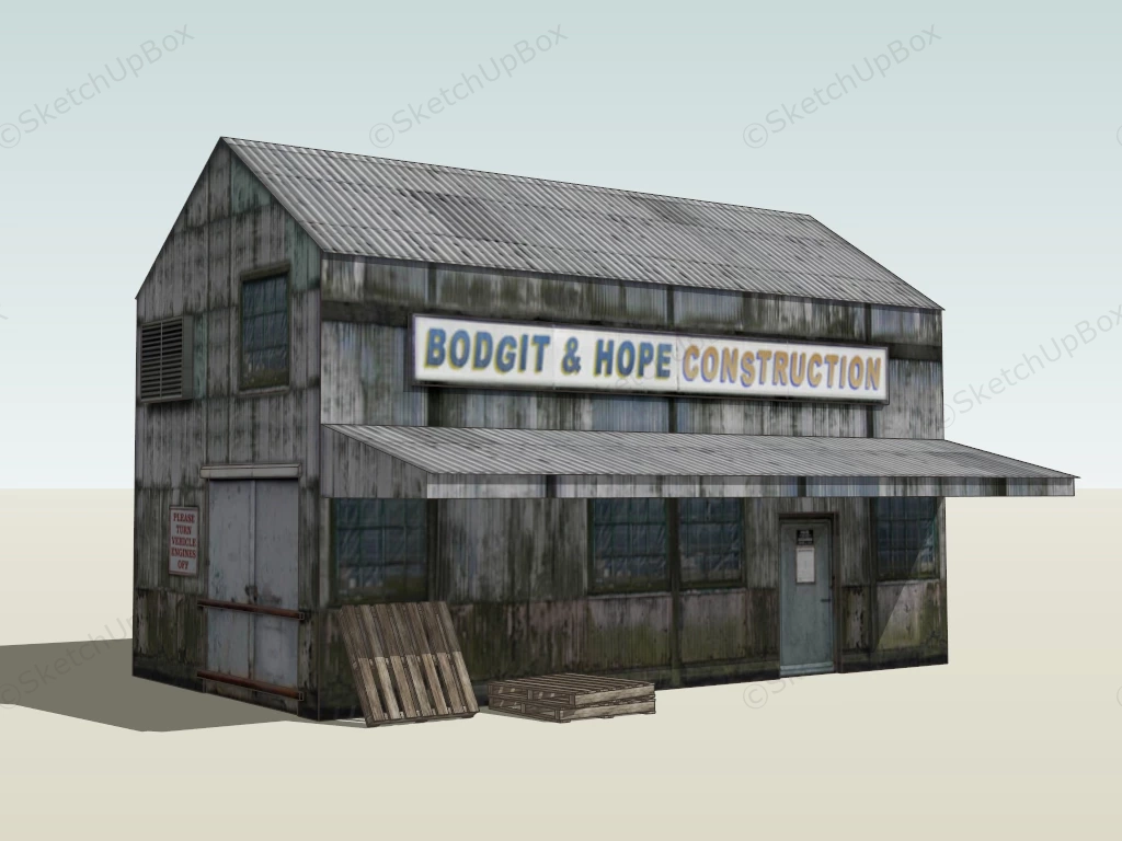 Old Workshop Building sketchup model preview - SketchupBox