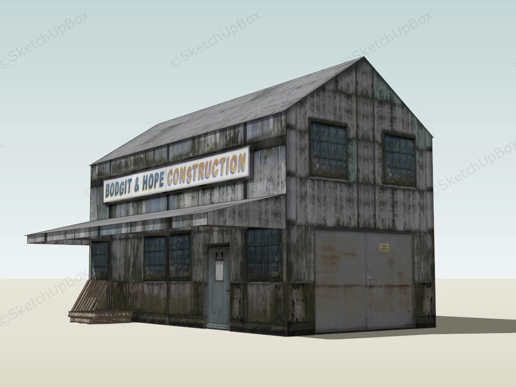 Old Workshop Building sketchup model preview - SketchupBox