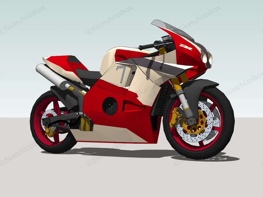 Honda CBR 1000RR sketchup model preview - SketchupBox