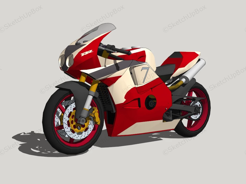 Honda CBR 1000RR sketchup model preview - SketchupBox