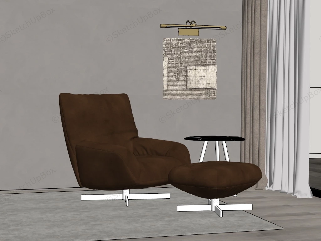 Lounge Chair And Ottoman sketchup model preview - SketchupBox