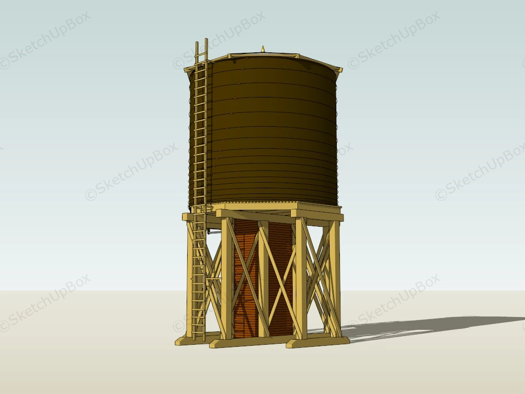 Vintage Water Tower sketchup model preview - SketchupBox