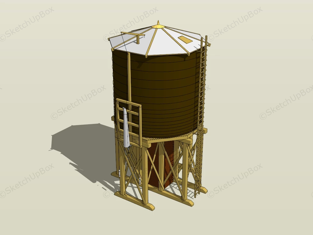 Vintage Water Tower sketchup model preview - SketchupBox