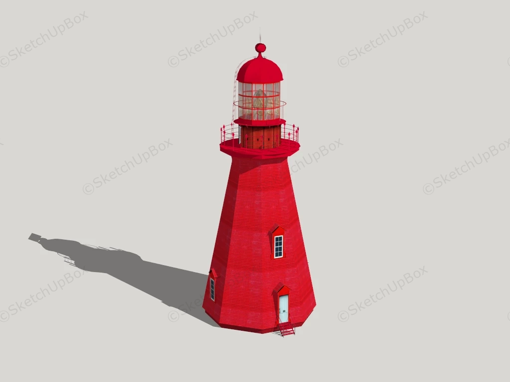 Red Lighthouse sketchup model preview - SketchupBox