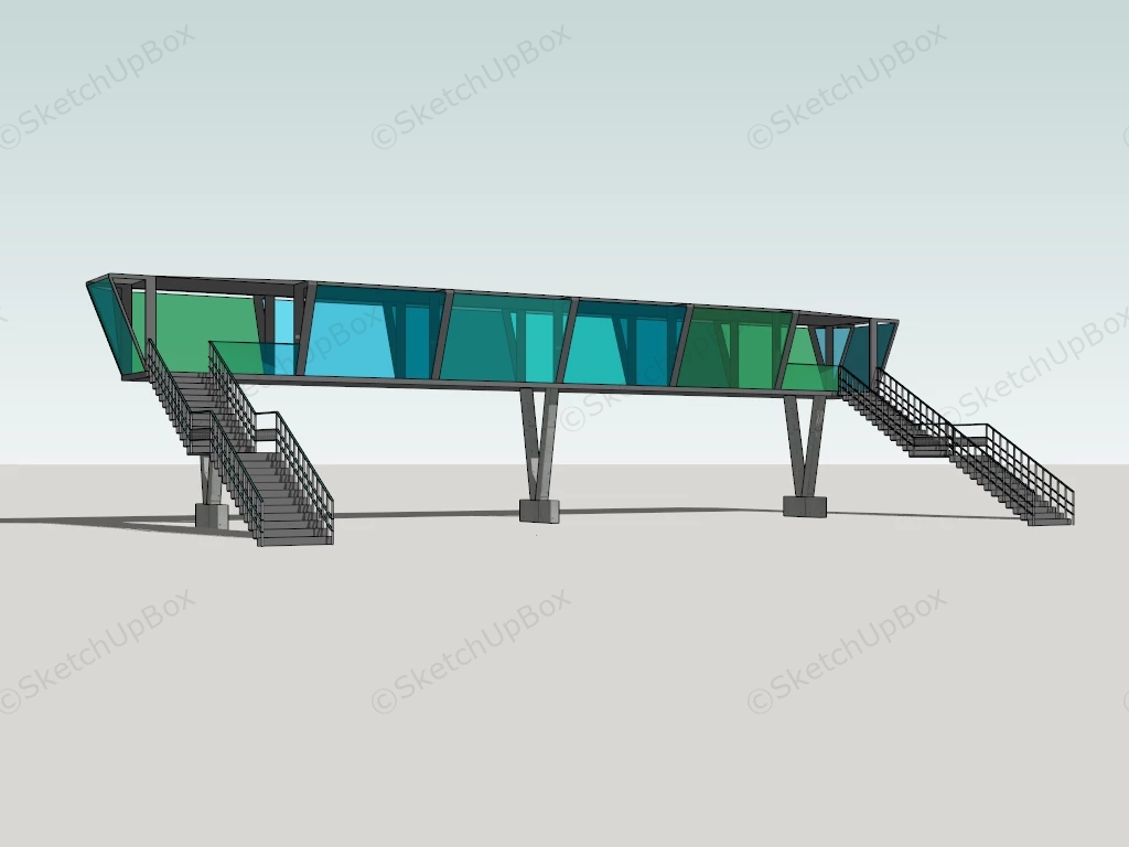 Pedestrian Overpass Bridge sketchup model preview - SketchupBox