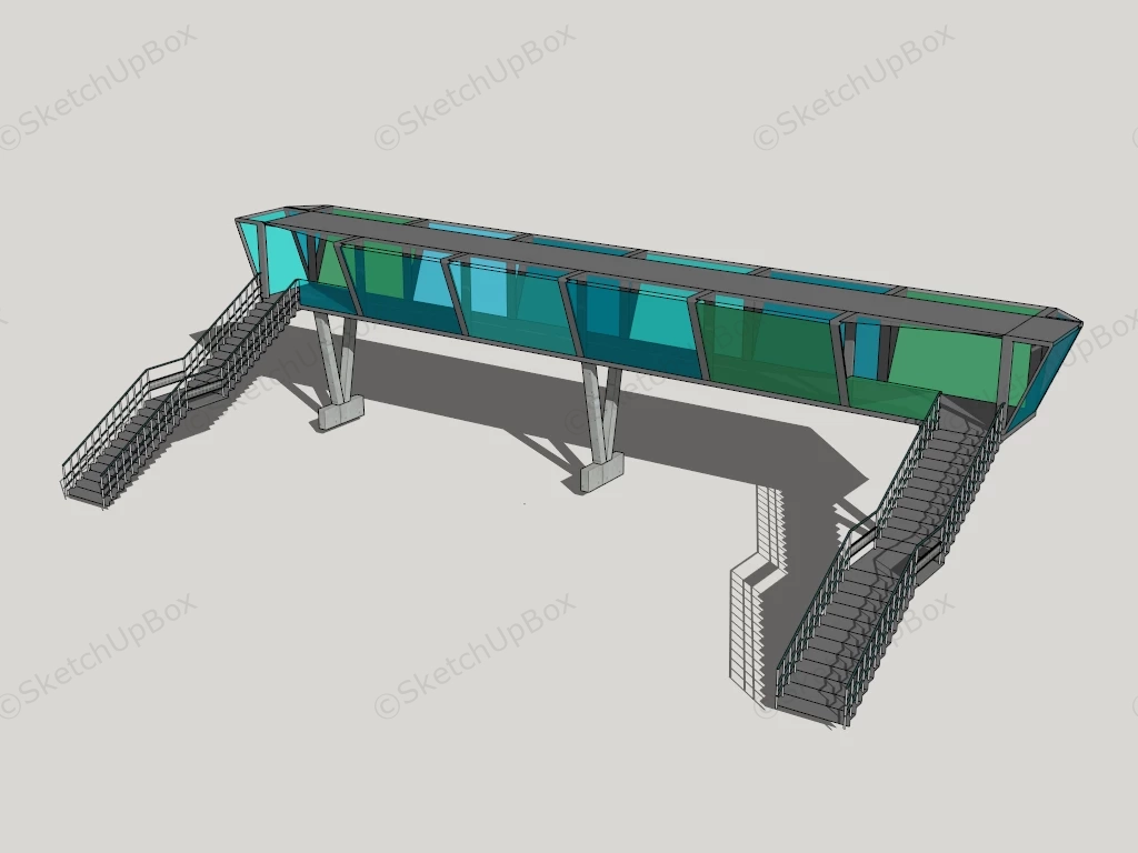 Pedestrian Overpass Bridge sketchup model preview - SketchupBox