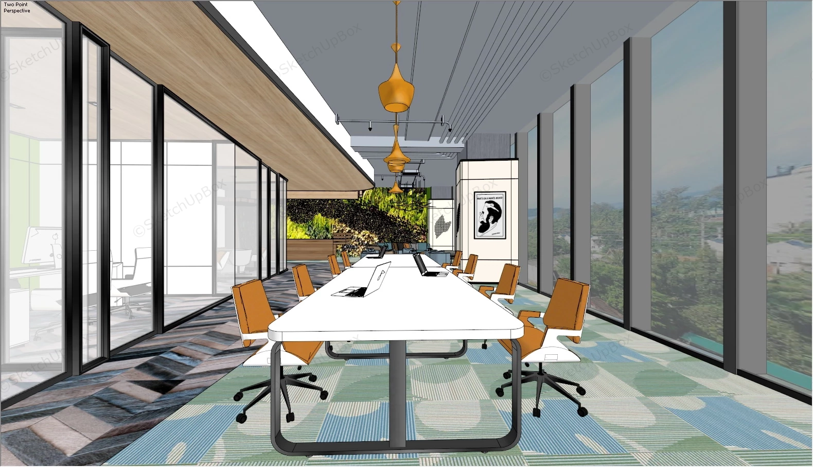 Creative Office Interior Design sketchup model preview - SketchupBox