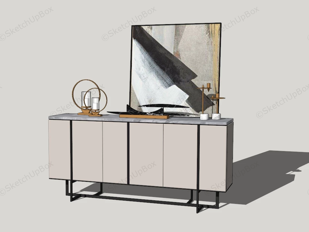 Mid Century Sideboard sketchup model preview - SketchupBox