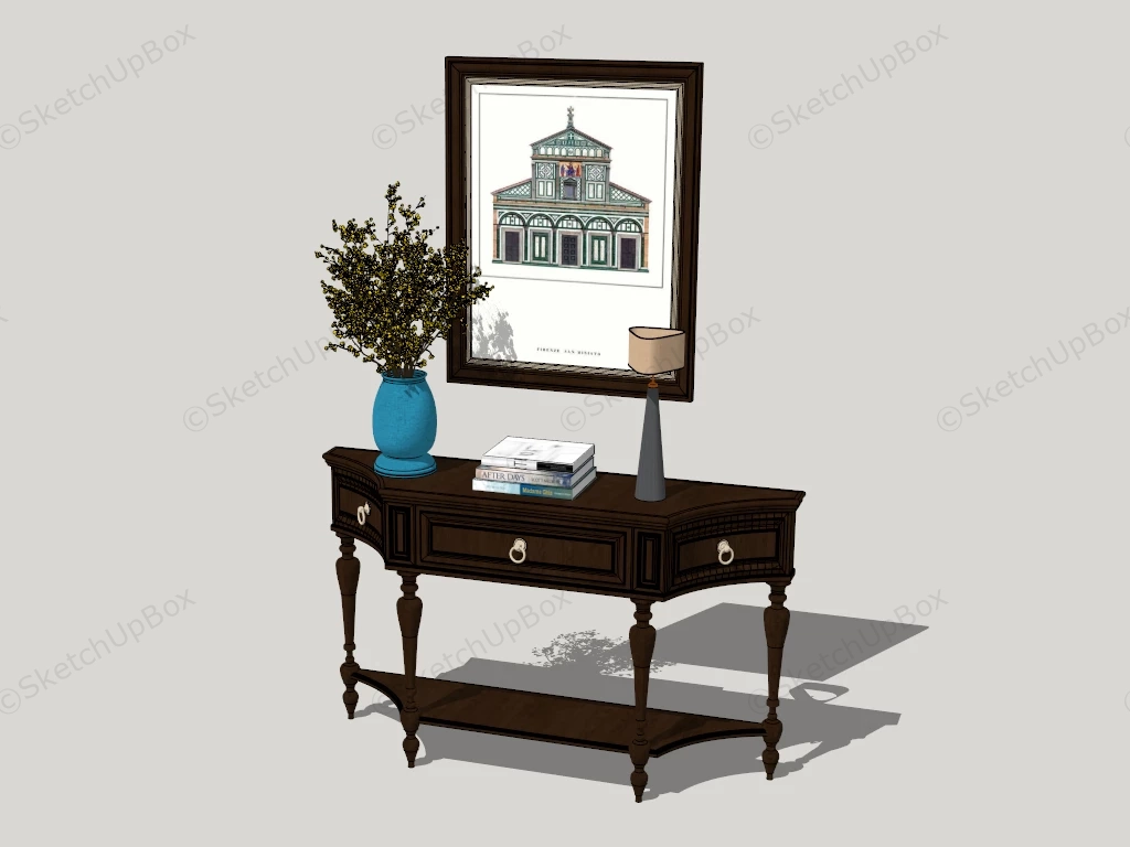 Antique Console Table sketchup model preview - SketchupBox