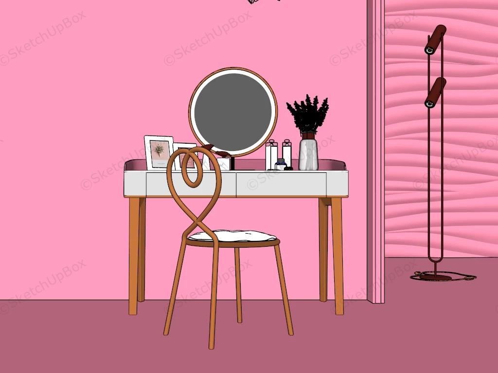 Makeup Vanity With Mirror And Chair sketchup model preview - SketchupBox