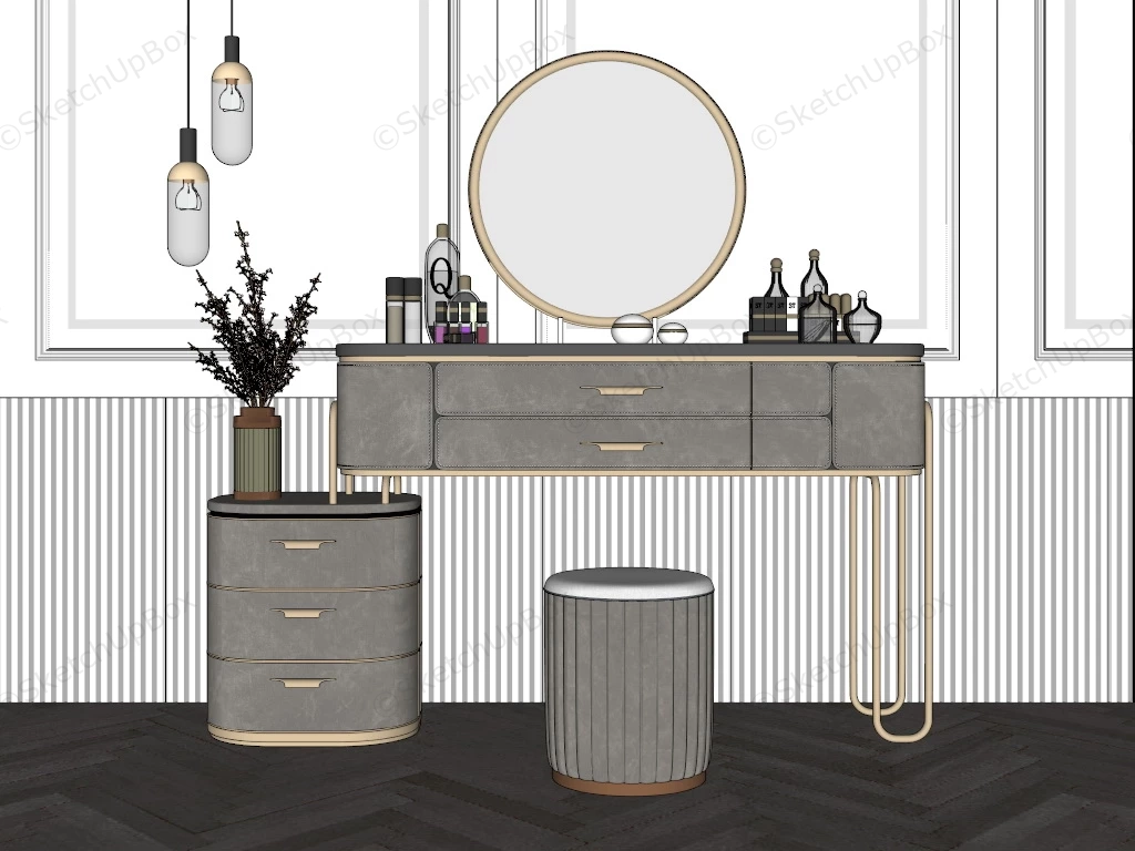 Luxury Makeup Vanity Table sketchup model preview - SketchupBox