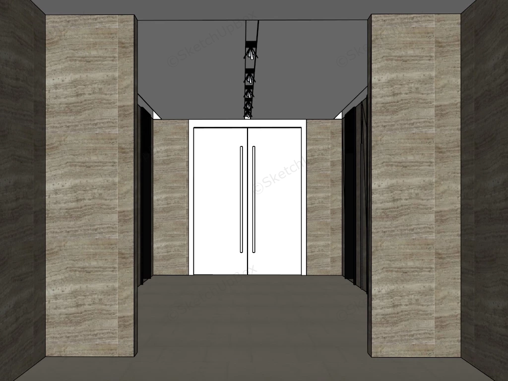 Elevator Lobby Design sketchup model preview - SketchupBox