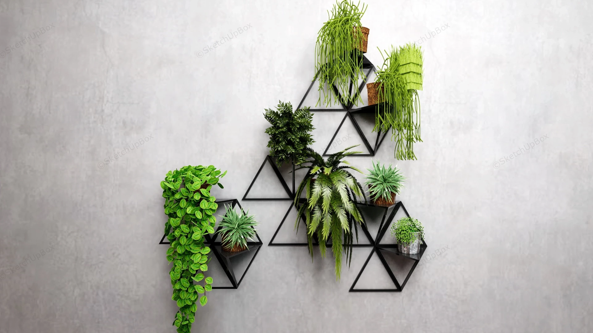 Indoor Living Wall Planters sketchup model preview - SketchupBox