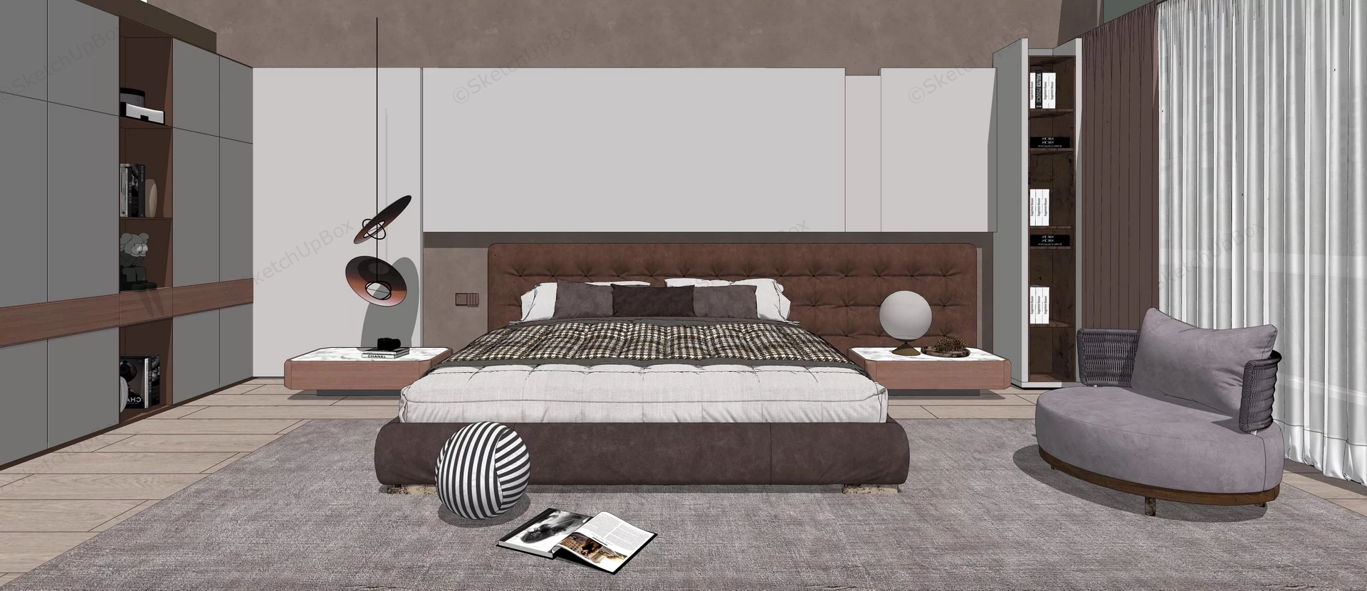 Elegant Master Bedroom Idea sketchup model preview - SketchupBox