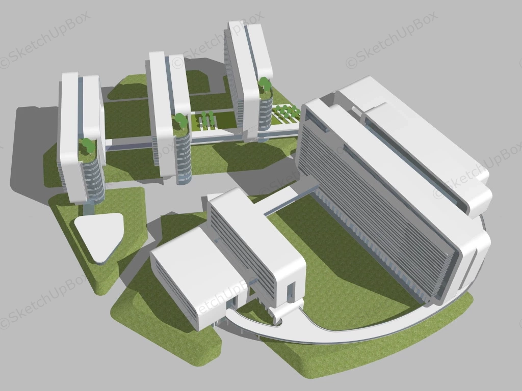 Cardiovascular Hospital sketchup model preview - SketchupBox