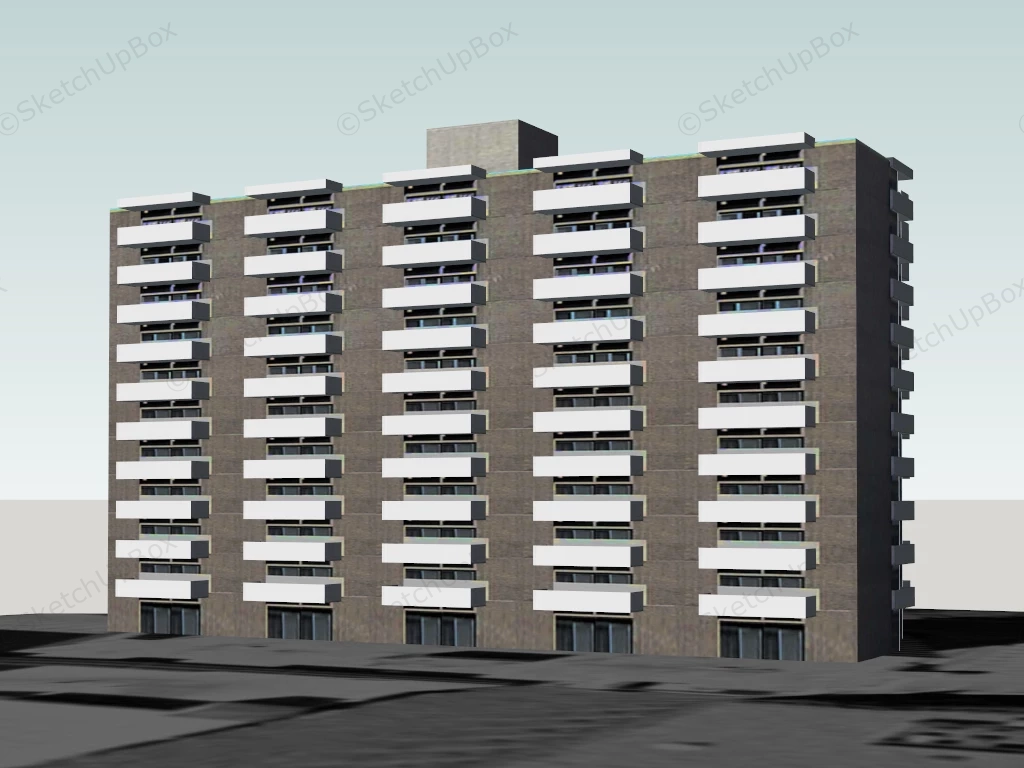 Vintage Apartment Building sketchup model preview - SketchupBox