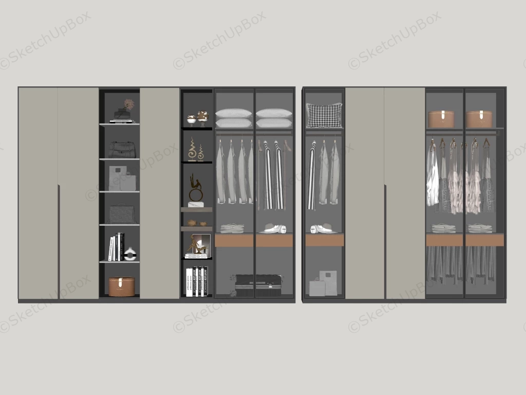 Modern Wardrobe Designs For Bedroom sketchup model preview - SketchupBox