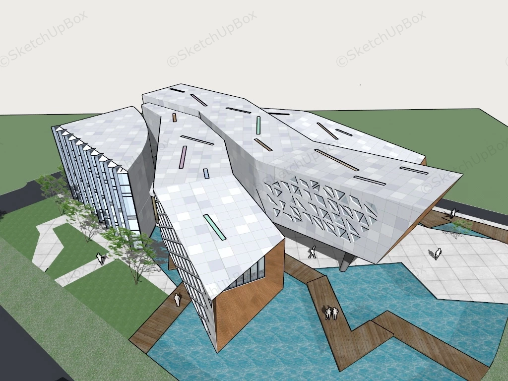 Contemporary Art Gallery Architecture sketchup model preview - SketchupBox