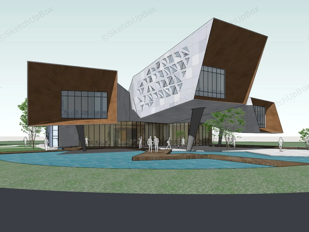 Contemporary Art Gallery Architecture sketchup model preview - SketchupBox