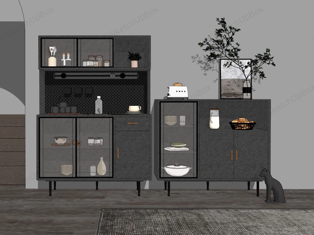 Contemporary Dining Room Sideboards sketchup model preview - SketchupBox