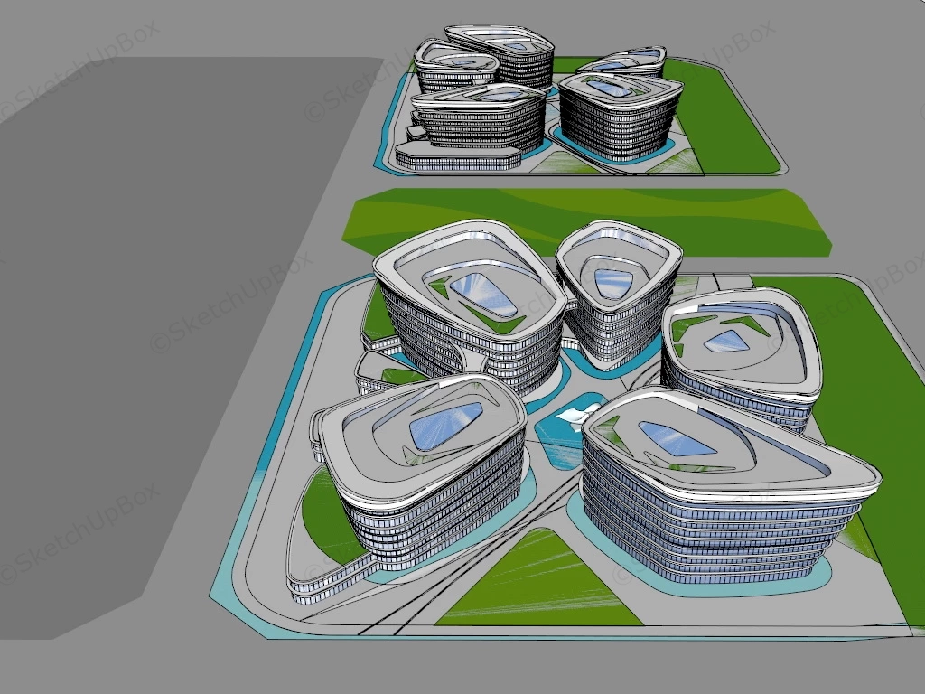 High Tech Industrial Park sketchup model preview - SketchupBox