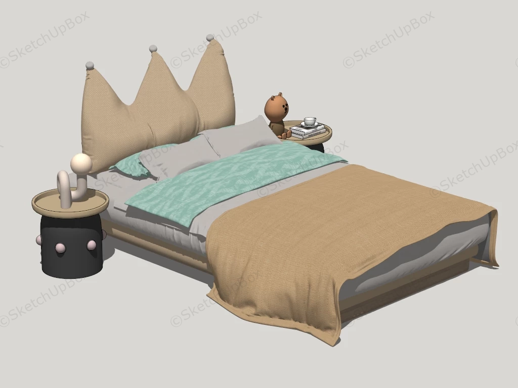 Kids Bed And Nightstands sketchup model preview - SketchupBox