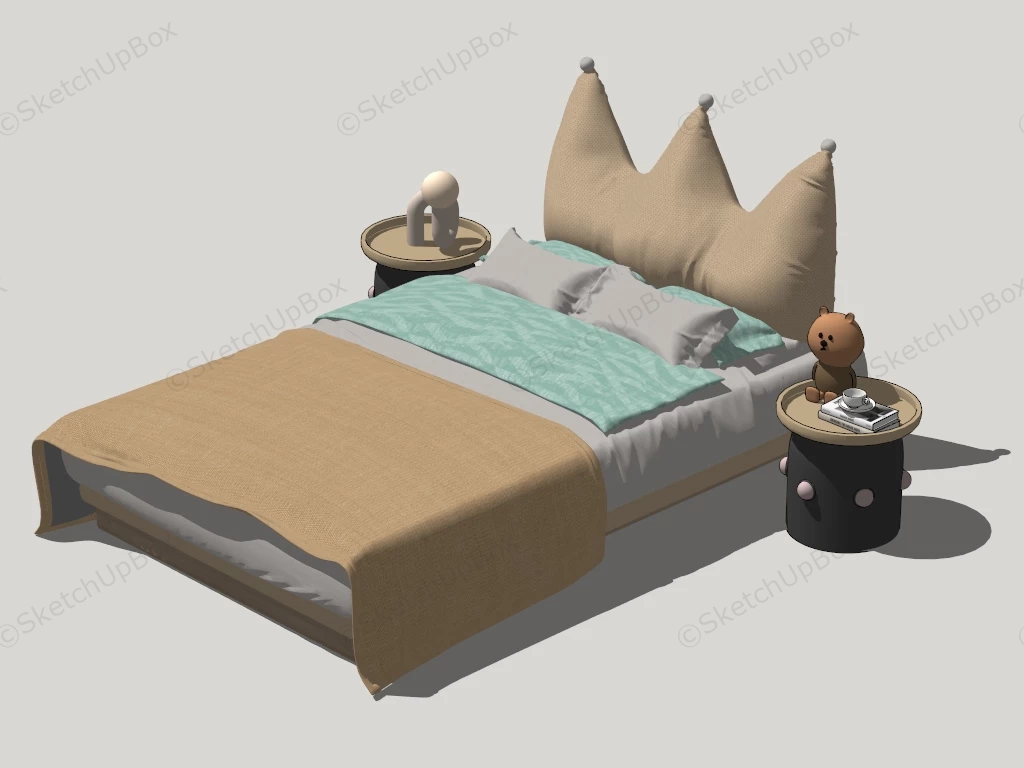 Kids Bed And Nightstands sketchup model preview - SketchupBox