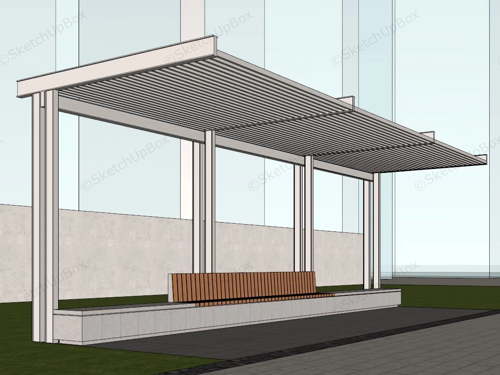 Urban Park Pergola sketchup model preview - SketchupBox