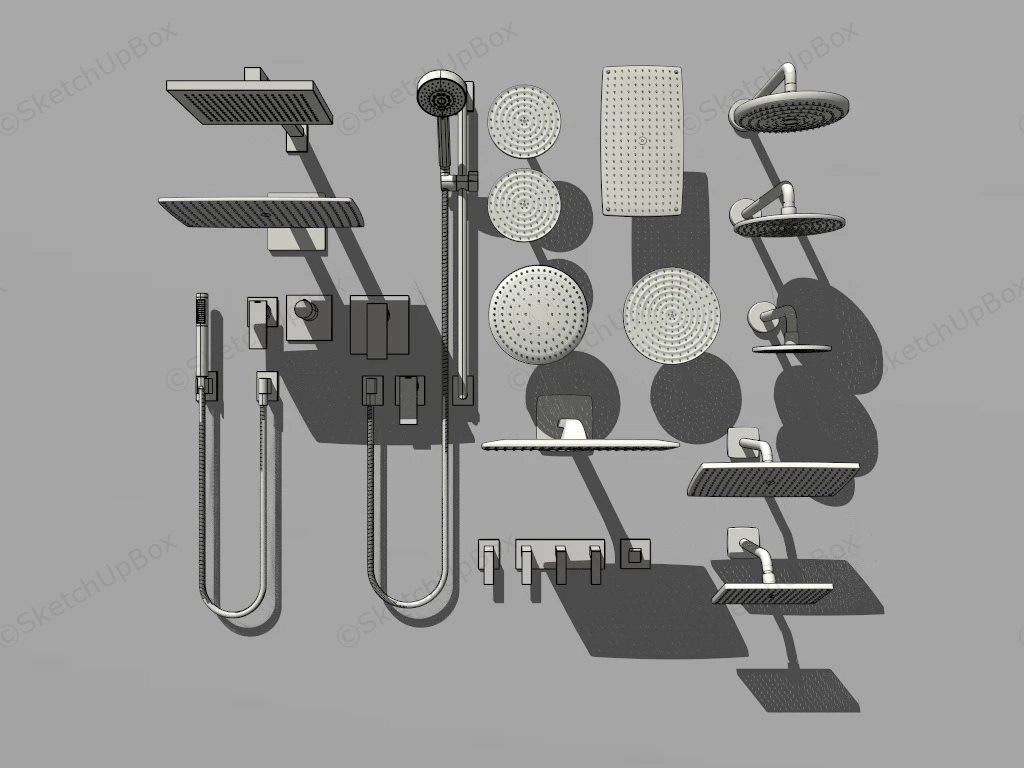 Shower Head Designs sketchup model preview - SketchupBox