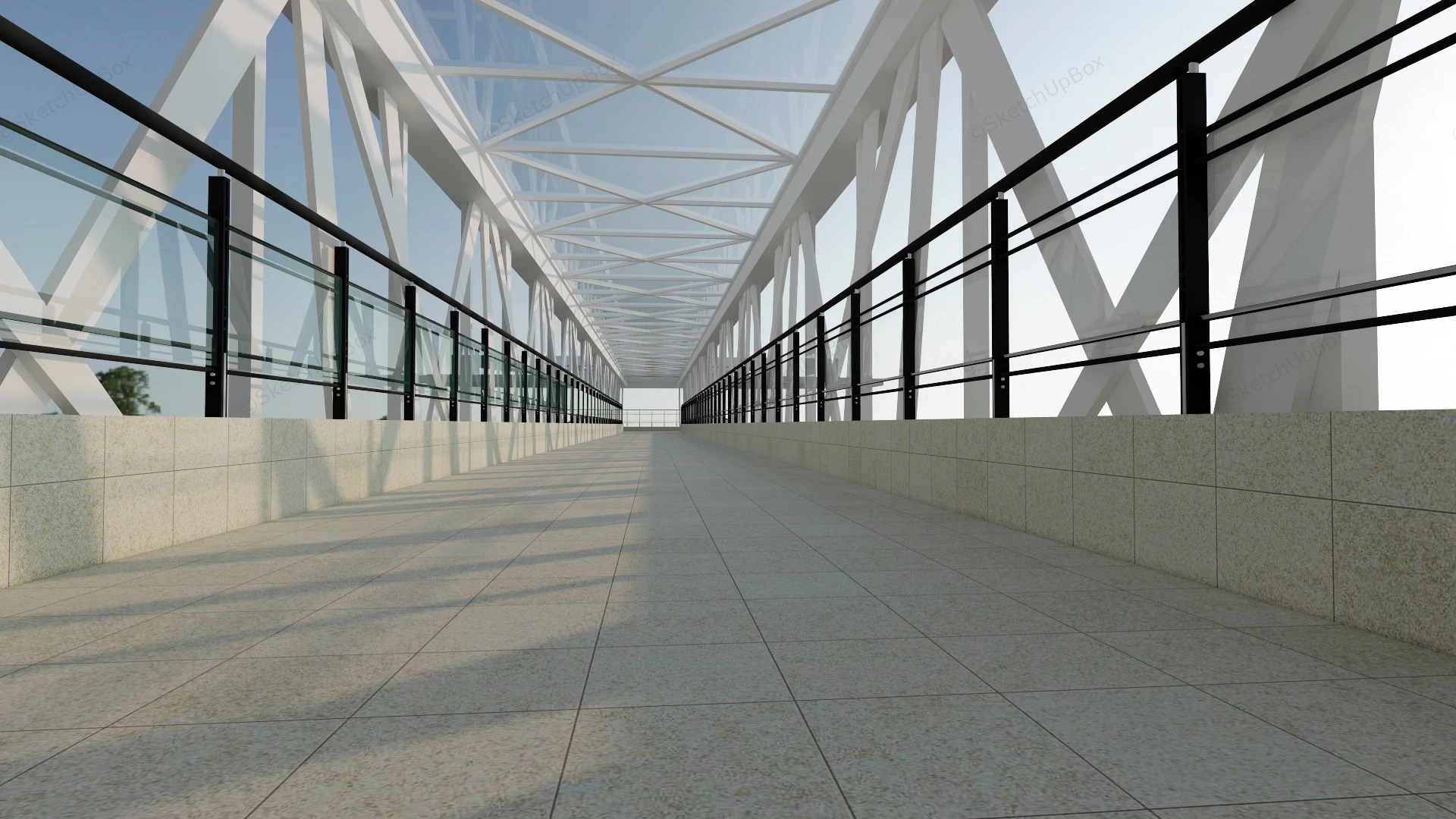 Pedestrian Overpass Design sketchup model preview - SketchupBox